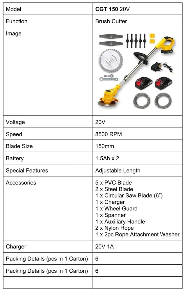 Cordless grass Trimmer Machine - CGT 150 - Golden Bullet