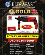 UFG 1034 WATERPROOF ROTARY HAMMER 26MM 1600W