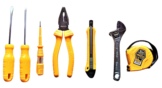 Ingco 7Pcs Hand Tools Set HKTH10807, Home tools kit
