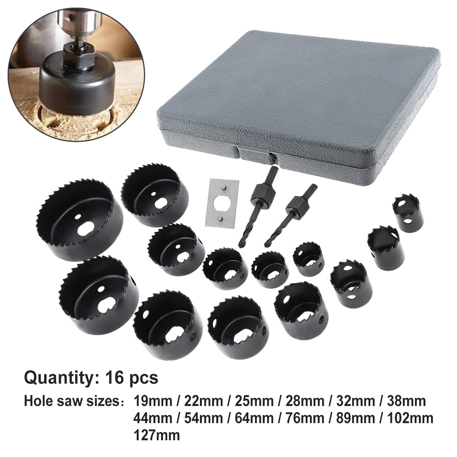 16 PCS HOLE SAW SET PLATINUM PANTHER
