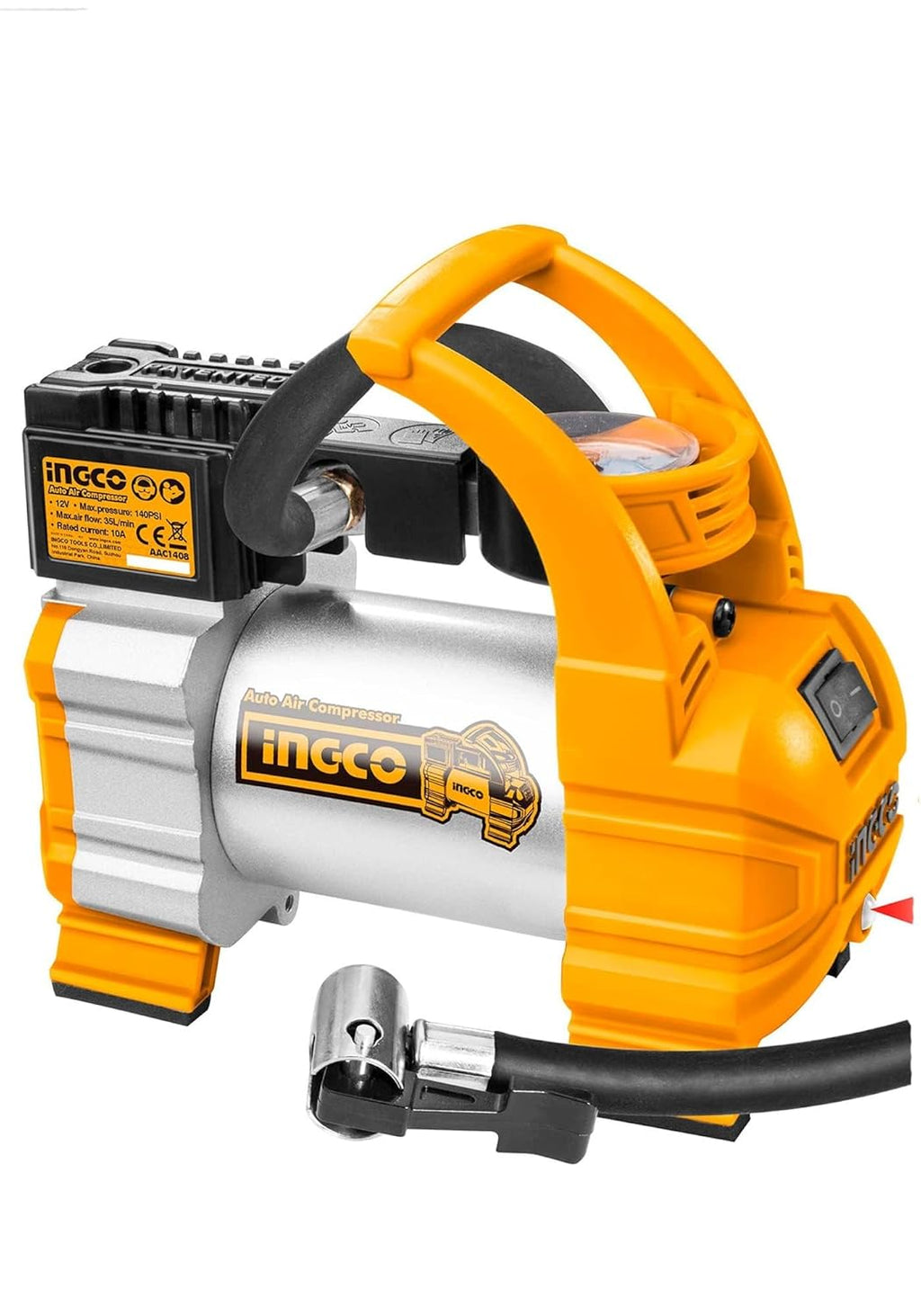 INGCO AUTO AIR Compressor 12V 10A 140 PSI