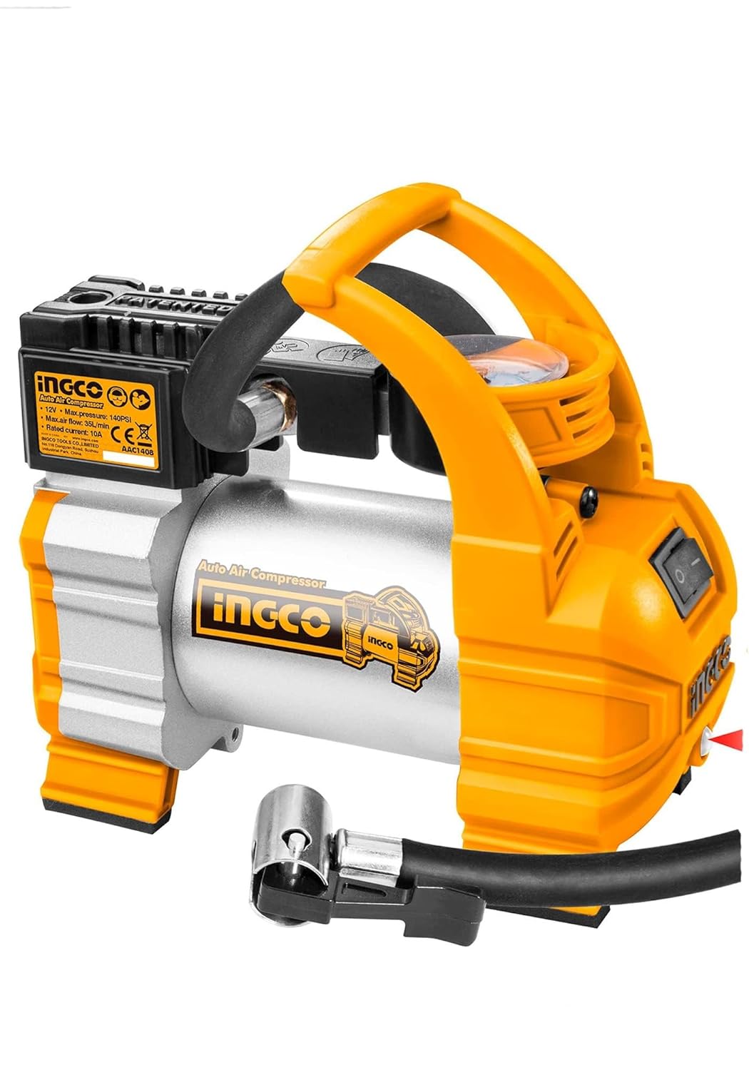 INGCO AUTO AIR Compressor 12V 10A 140 PSI