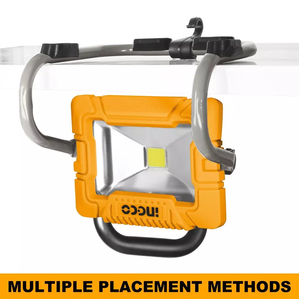 Ingco Cordless Portable Lamp 20 W LED Power Dissipaion and 20 V Lithium Ion Battery, CWLI20258