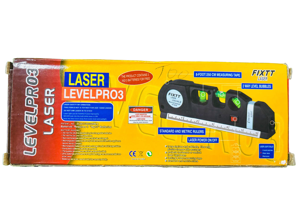 FIXTT LASER LEVEL PRO  3 Multi-Purpose Measuring Tool With 3 Mtr  Tape