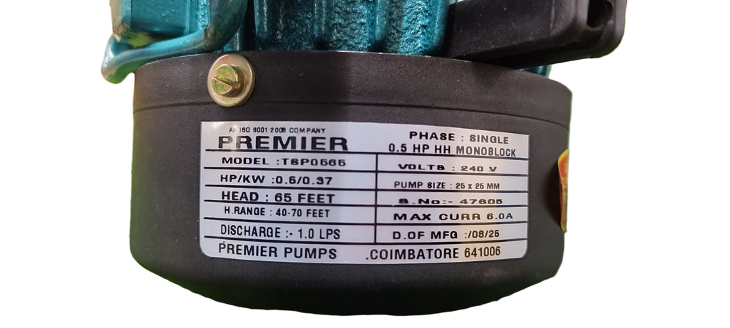 PAREMIER MONOBLOCK PUMP TM O.5 HP HH