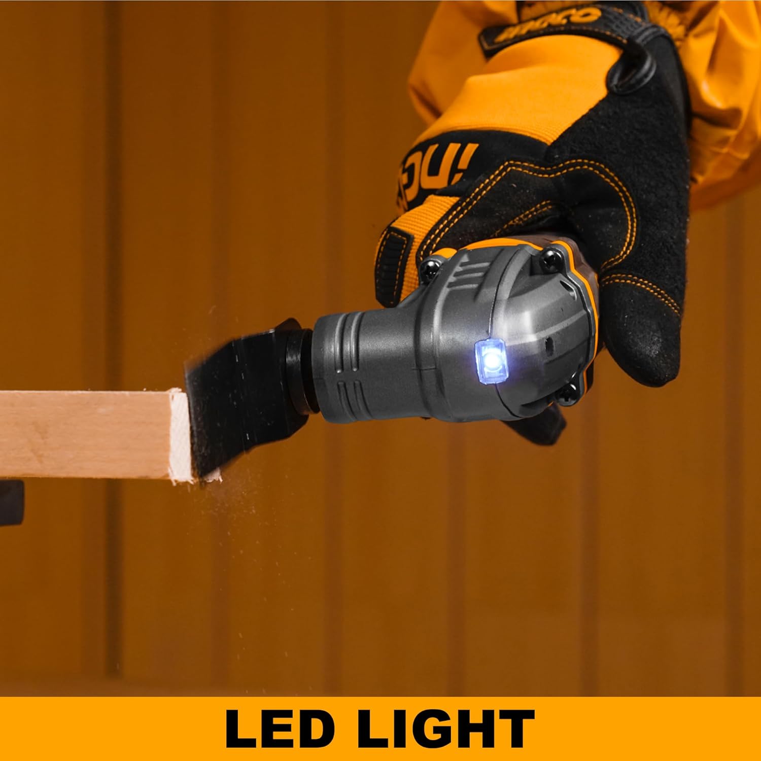 INGCO Oscillating Multi-Tool Kit - Cordless DIY With Battery, Charger, and 8 Accessories for Sanding, Grinding, Scratching, Polishing