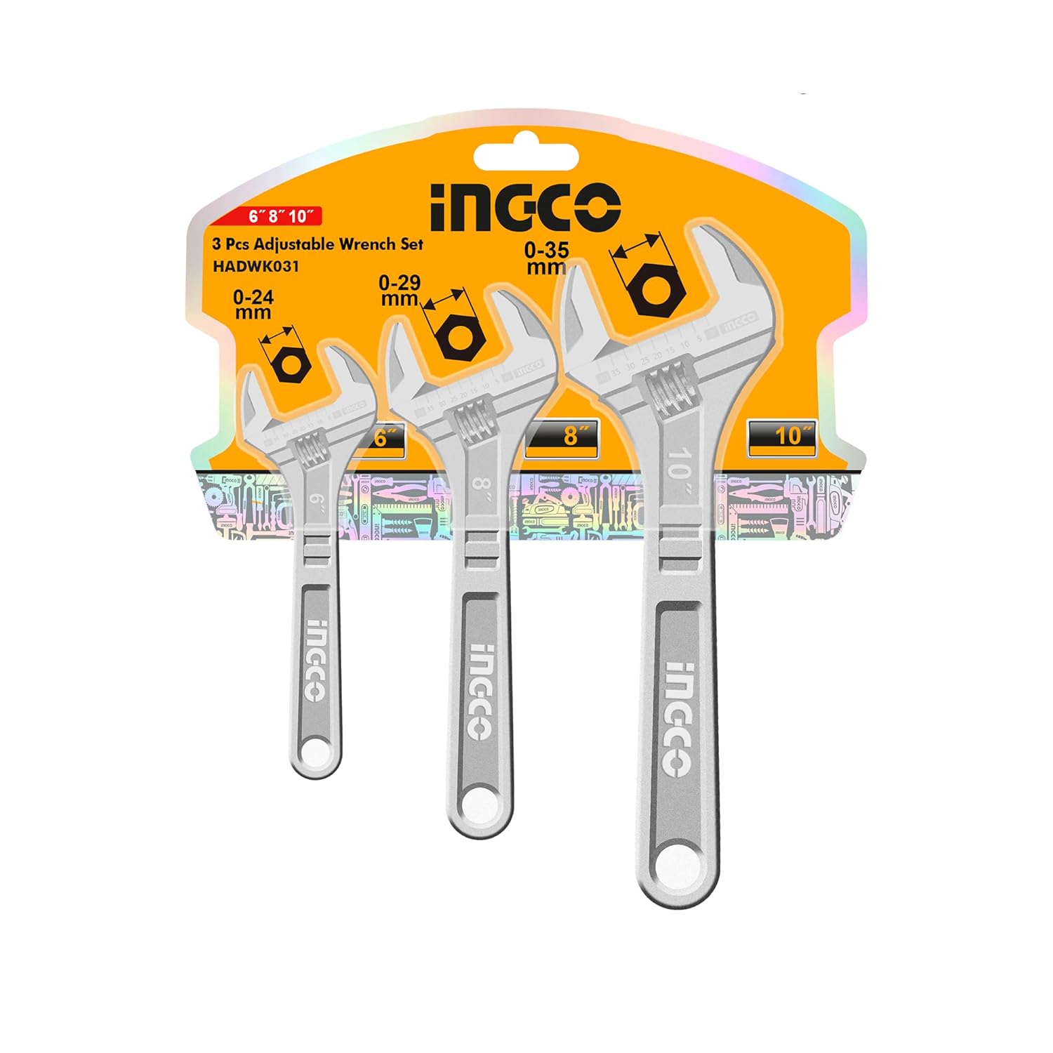 ingco 3 pcs adjustable wrench set hadwk031