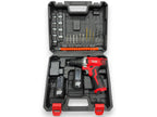 RUSTEZE Cordless Drill, 12V Li-ion, 2.0Ah Battery, 24-Piece Bit Set, 2-Speed, Red