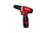RUSTEZE Cordless Drill, 12V Li-ion, 2.0Ah Battery, 24-Piece Bit Set, 2-Speed, Red