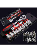 TAT Tools 1/2" DR Socket Wrench Set Chrome Vanadium 12 pcs, Fixed Square end and Hex end