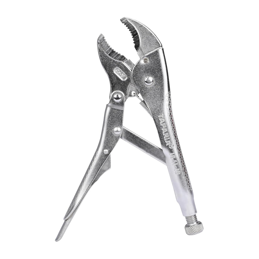Taparia 1641-10 / 1641N-10 inch 250 mm Curved Jaw Locking Pliers mole Wrench Vise vice Grip, Silver