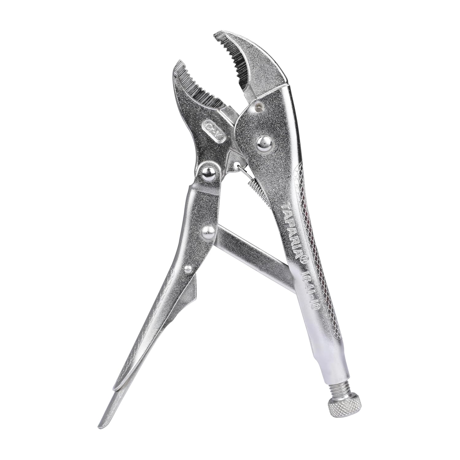 Taparia 1641-10 / 1641N-10 inch 250 mm Curved Jaw Locking Pliers mole Wrench Vise vice Grip, Silver