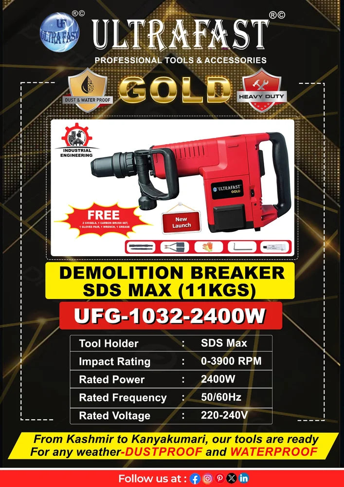 Ultrafast UFG-1032-2400W Demolition Breaker 11E
