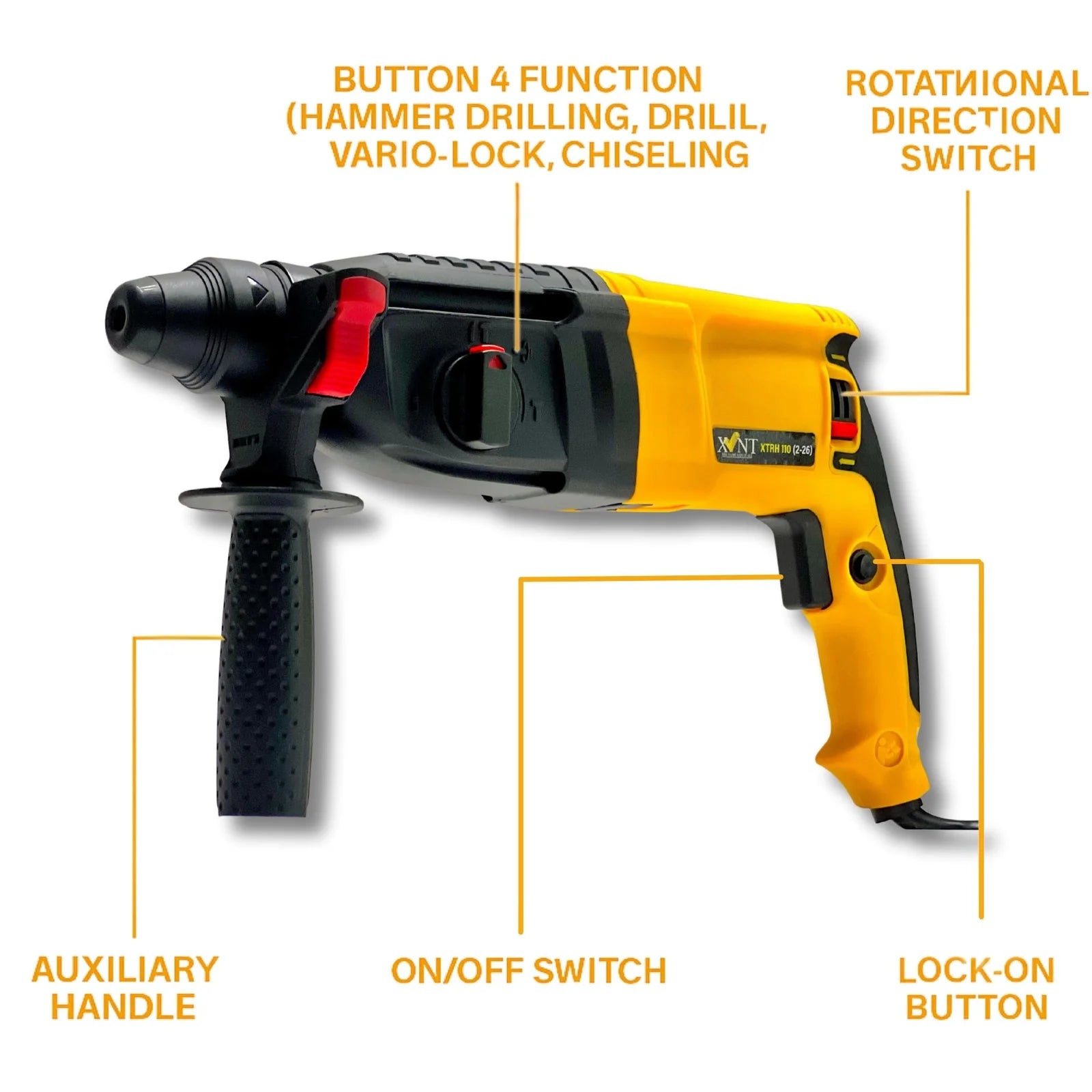 XLNT ELECTRIC ROTARY HAMMER 1500W, XTRH 110 (2-26)